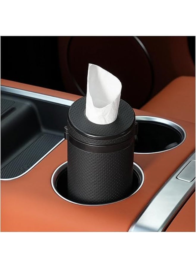 1PCS Car Tissue Holder, Tissues Cylinder Box, PU Leather Tissue Holder, for Car Container Tissues Tube, for Car Home Office Use ,Black - Image 5